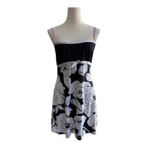 Intimo Donatella Black Floral Sleeveless Nightgown - Size M (2508-1)